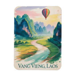 Íman  Vang Vieng Laos Hot air Balloon Travel 