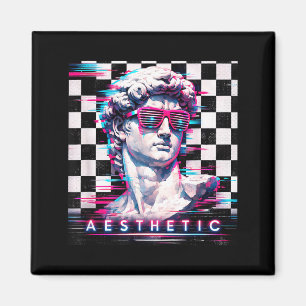 Íman Vaporwave david glitch arte estética retrowave 80
