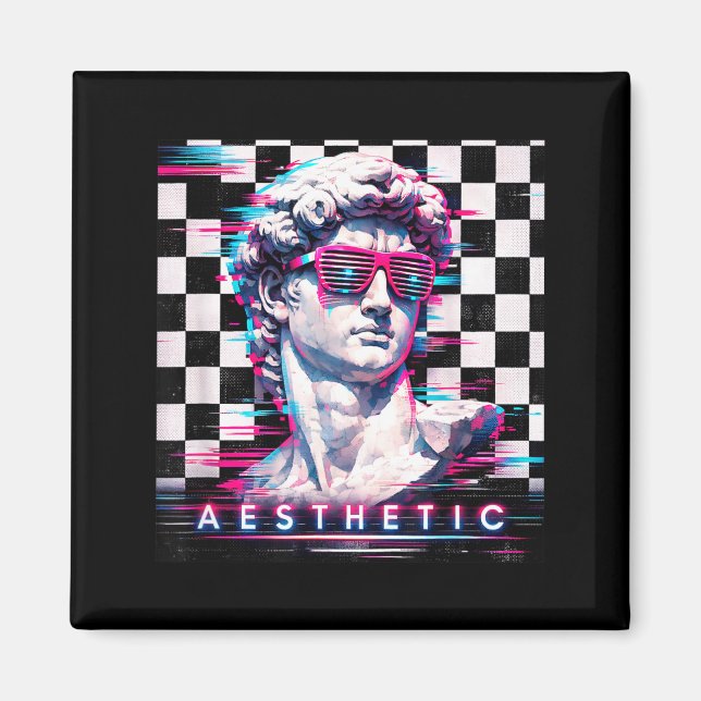 Íman Vaporwave david glitch arte estética retrowave 80 (Frente)