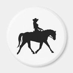 Íman Vaqueira que monta seu cavalo