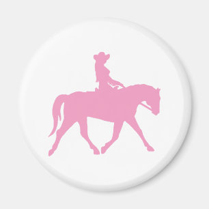 Íman Vaqueira que monta seu cavalo (rosa)