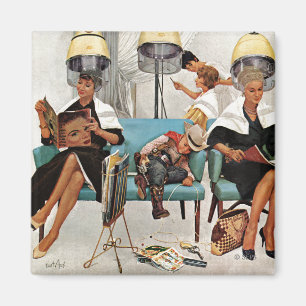 Íman Vaqueiro adormecido no salão de beleza