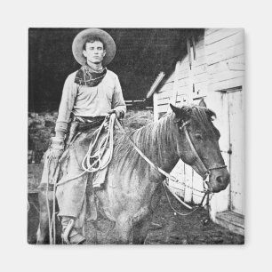 Íman Vaqueiro americano em Kansas, c.1880 (foto de b/w)