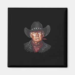Íman Vaqueiro Engraçado Ocidental Donald Trump Bandeira