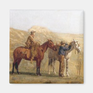 Íman Vaqueiros ocidentais idosos com cavalos