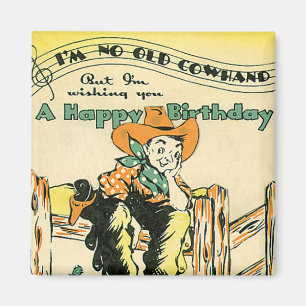Íman Vaqueiros Vintage, Feliz Aniversário Velho Vaqueir
