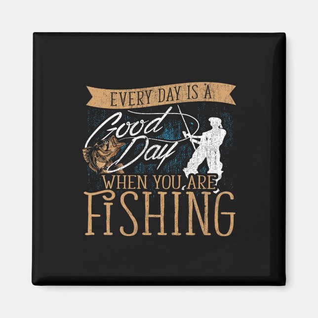 Íman Vara de Pesca Engraçada Peixe - Pescador  (Frente)
