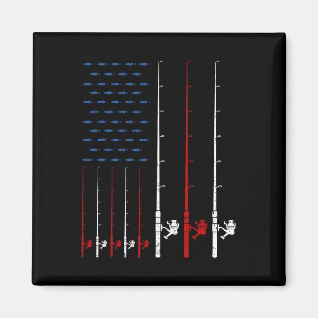 Íman Varas de Pesca Bandeira Americana  (Frente)
