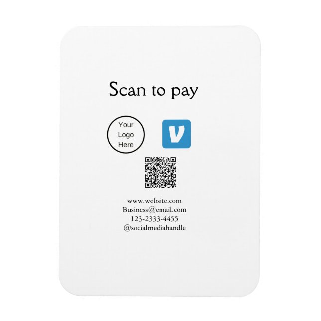 Íman Varredura de código Q R para pagar adicionar logot (Vertical)