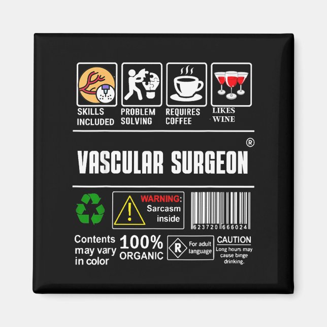 Íman Vascular Surgeon Doctor Job Label Sarcasm Skills C (Frente)