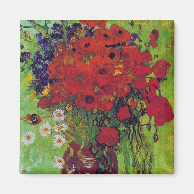 Íman Vase com Cornflower e Poppies, Van Gogh (Frente)