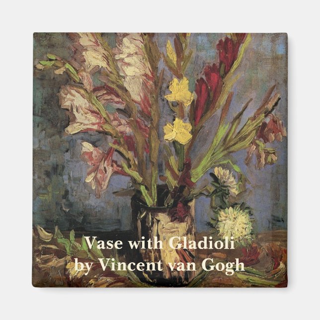 Íman Vase com Gladioli por Vincent van Gogh (Frente)