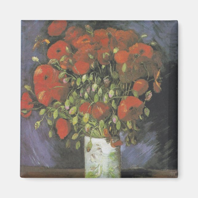 Íman Vase com papagaios vermelhos Vincent van Gogh (Frente)