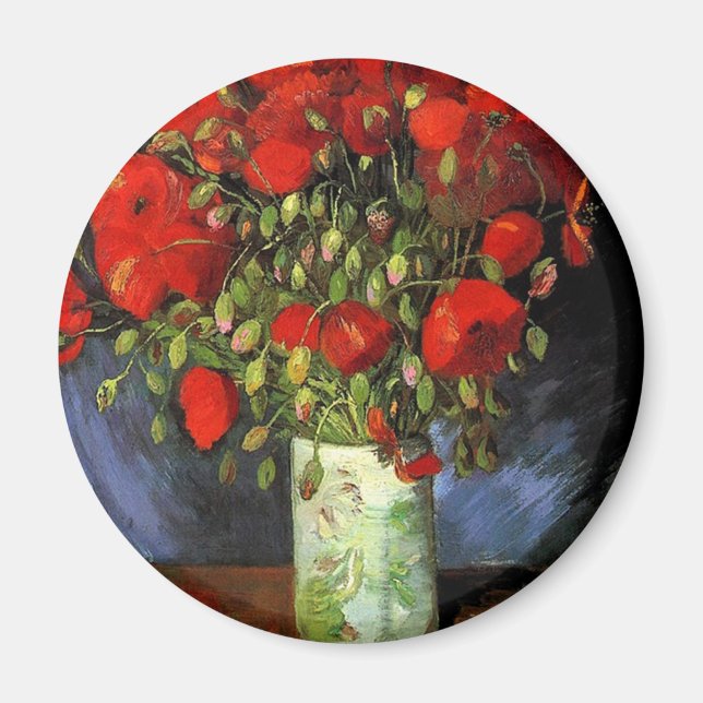 Íman Vase com papagaios vermelhos Vincent van Gogh (Frente)