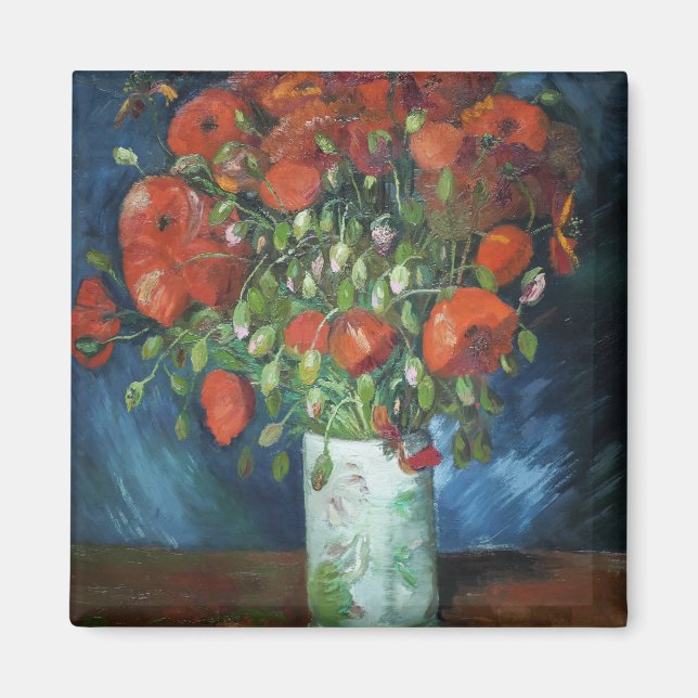 Íman Vase com papagaios vermelhos Vincent van Gogh (Frente)