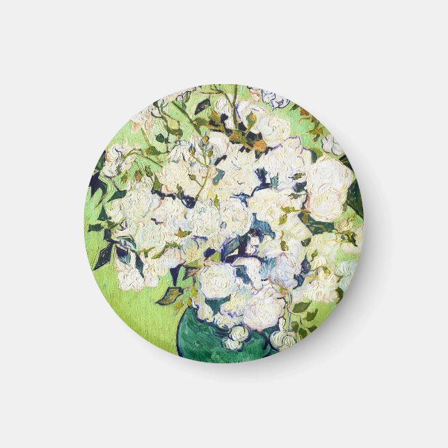 Íman Vase com pintura de Rosas Vincent Van Gogh (Frente)