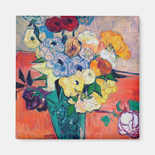 Íman Vase com Rosas e Anêmonas, Van Gogh (Frente)