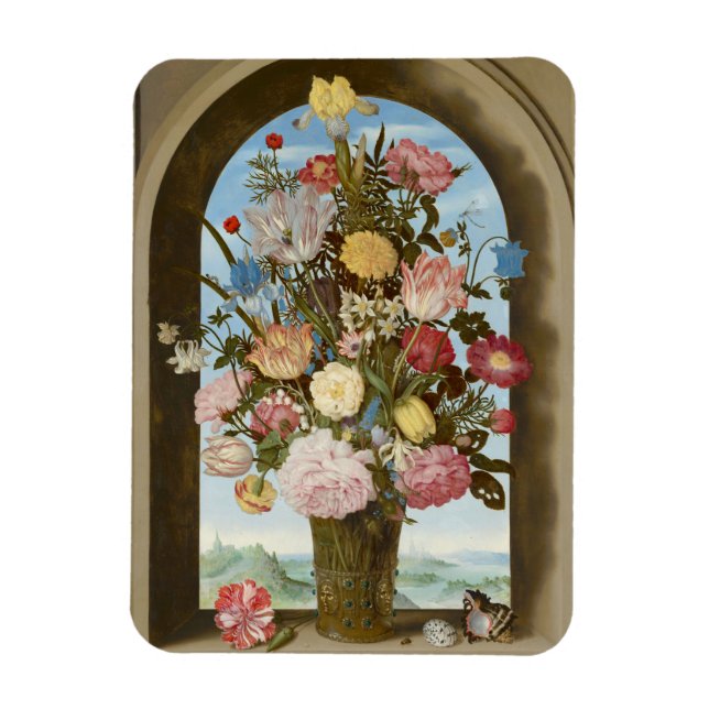 Íman Vase das flores em uma janela, c.1618 (Vertical)