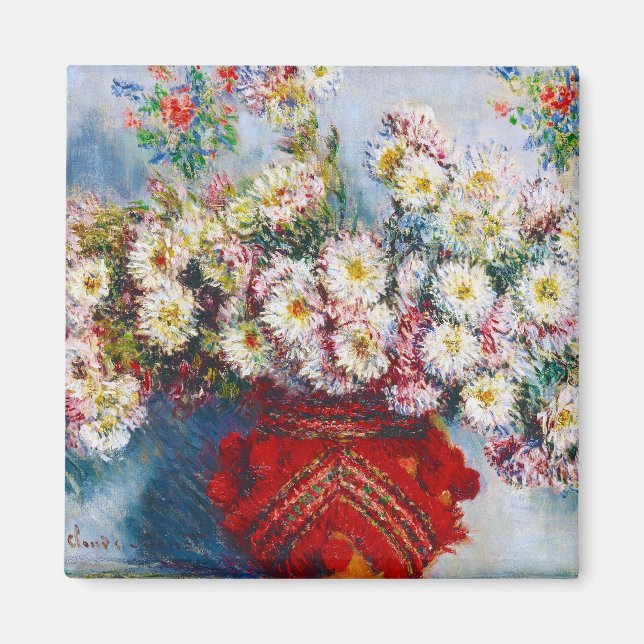 Íman Vase de Chrysanthemums Claude Monet (Frente)