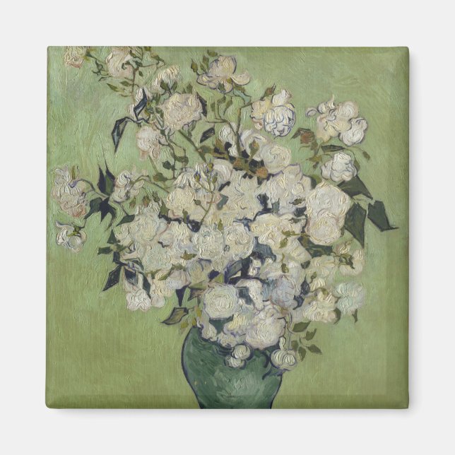 Íman Vase de Rosas por Vincent Van Gogh (Frente)