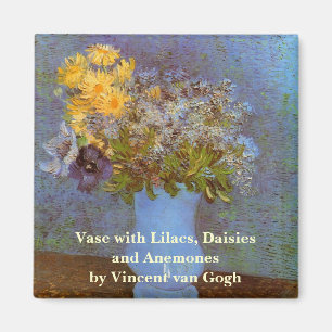 Íman Vaso com Lilases e Margaridas de Vincent van Gogh