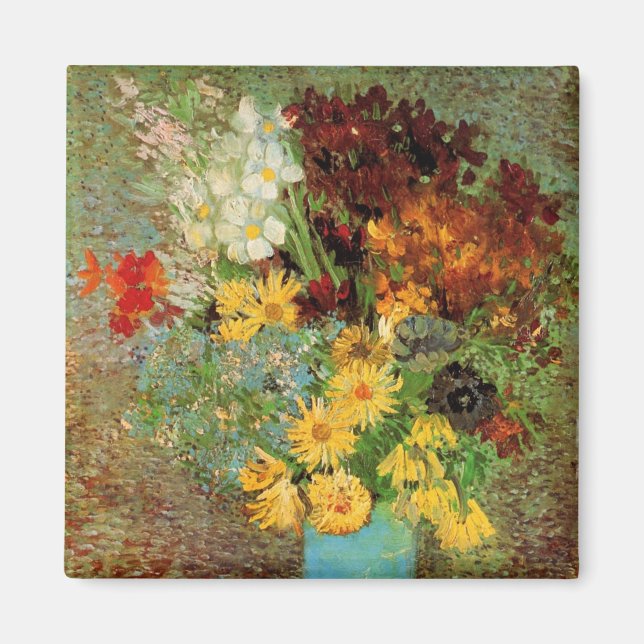 Íman Vaso com Margaridas e Anêmonas por Vincent van Gog (Frente)