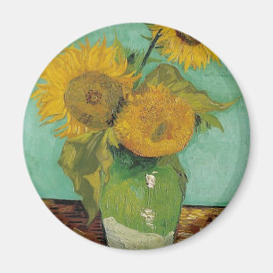 Íman Vaso com três girassóis, Vincent van Gogh