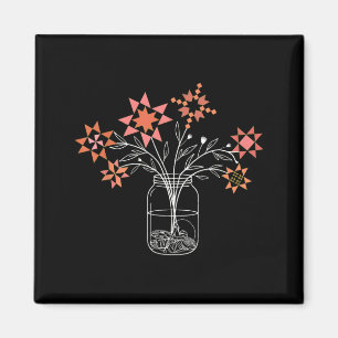 Íman Vaso de Flor de Bloco de Colcha Divertido Patchwor