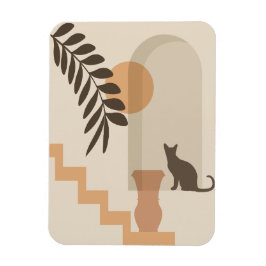 Íman Vaso de Folha de Escada Gato, Arte Geométrica Abst