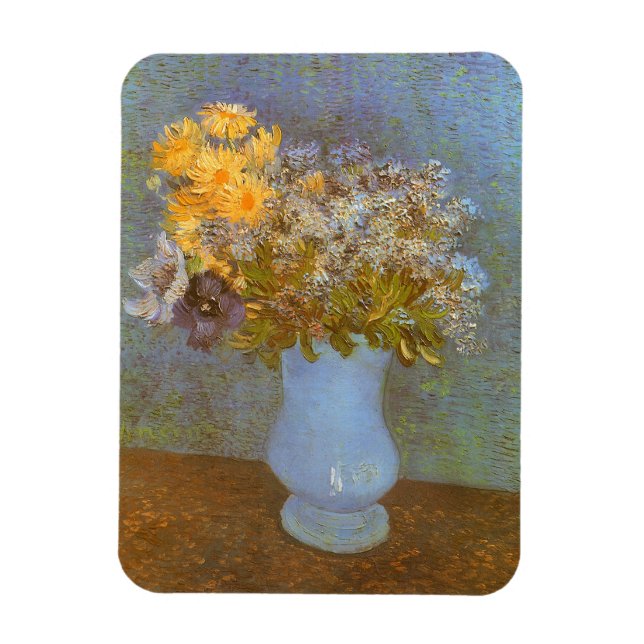Íman Vaso de Lilases, Margaridas e Anêmonas de Vincent  (Vertical)
