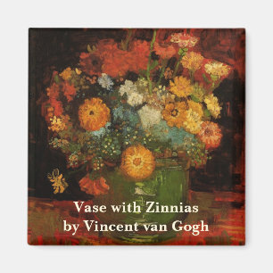Íman Vaso de Natureza Morta com Zinnias por Vincent van