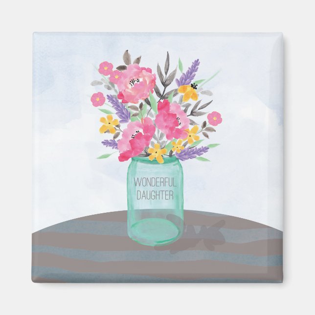 Íman Vaso de Pedra Dia das Mães Filha (Frente)