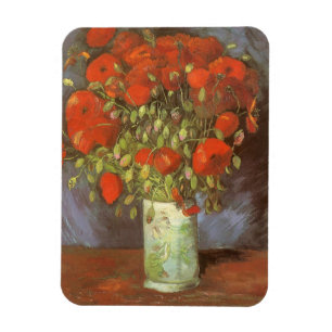 Íman Vaso de Vida com Papoulas Vermelhas de Vincent van