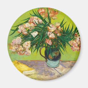 Íman Vaso de Vincent Van Gogh com Oleandros e Livros