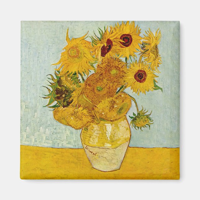 Íman Vasos de Girassóis de Vincent Van Gogh (Frente)