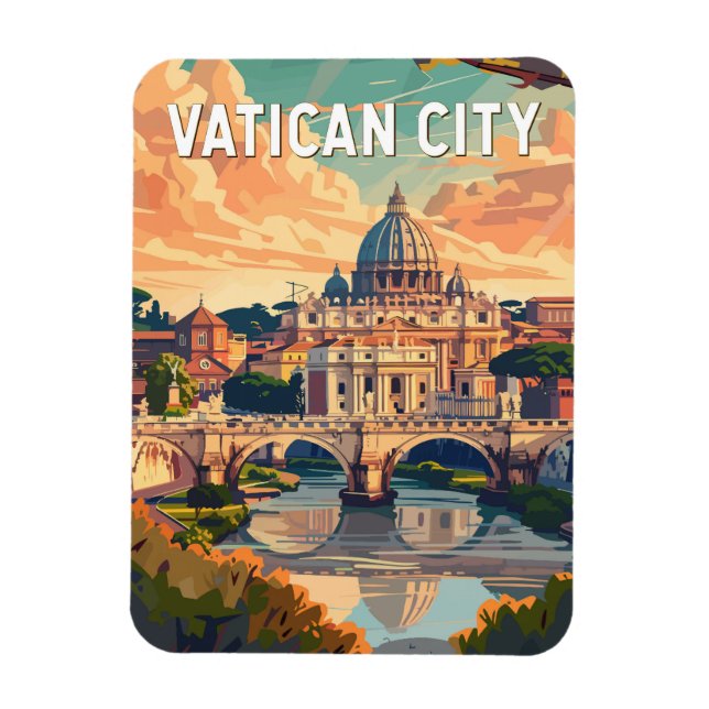 Íman Vaticano City Art Vintage (Vertical)