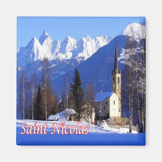 Íman VDA014 SANTO-NICOLAS - Vale de Aosta - Cordilheira (Frente)