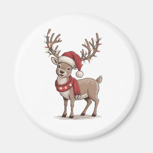 Íman Veado Animal Natal Veado Chapéu do Papai Noel Nata