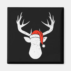 Íman Veado Com Chapéu de Papai Noel Presente de Caça de