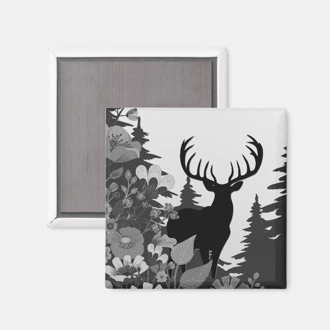 Íman Veado com Grande Rack Fora de Floresta (Front/Back)