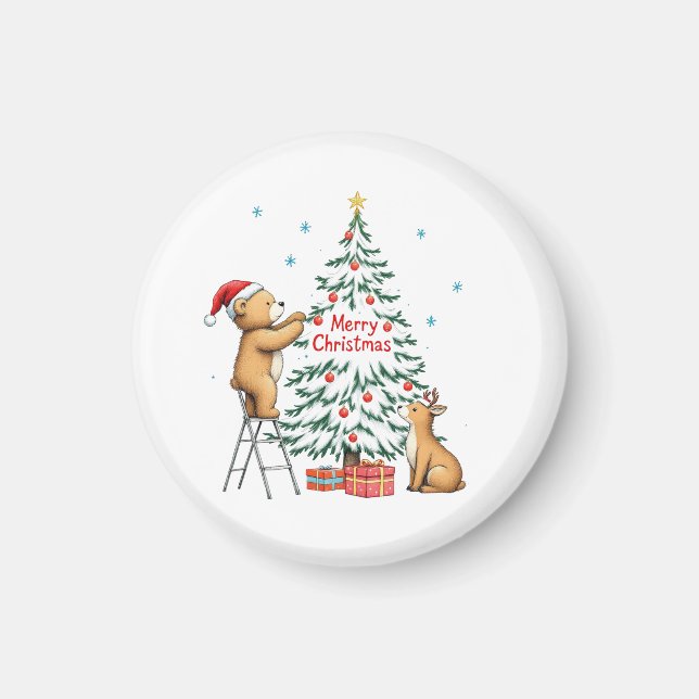 Íman Veado e urso de Natal (Frente)