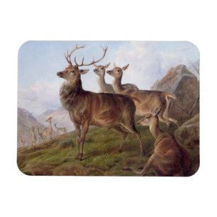 Íman Veado vermelho em uma paisagem das montanhas, 1872