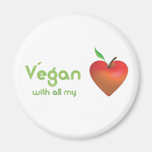 Íman Vegan com todo o meu coração (coração de maçã verm
