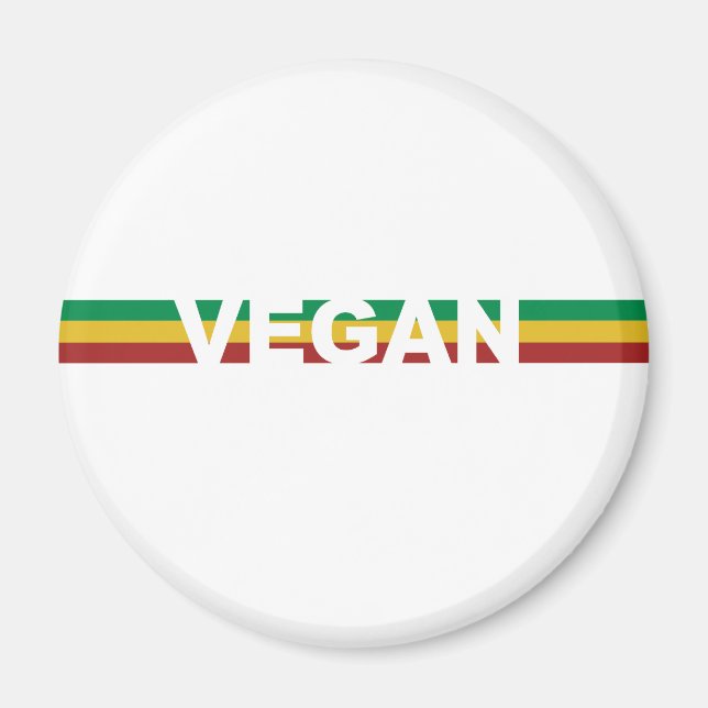 Íman Vegan em faixas rasta (Frente)