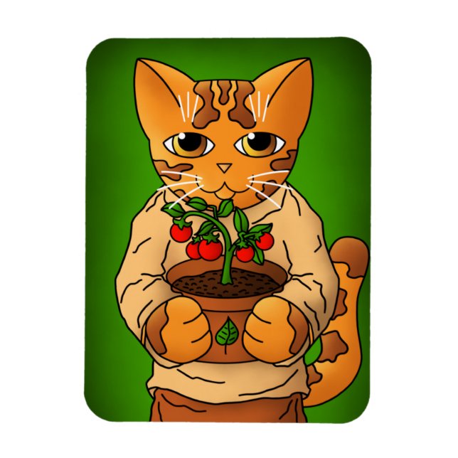 Íman Vegan Gardener Cat Magnet (Vertical)