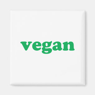 Íman "Vegan", letras verdes, fundo branco