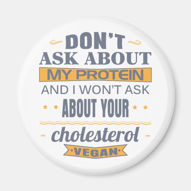 Íman Vegan não pergunta sobre minha proteína (Frente)