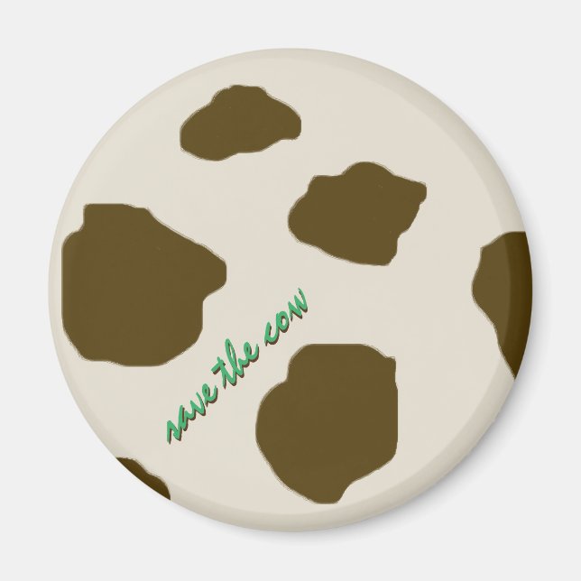 Íman Vegan SALVE A VACA Pele castanha (Frente)