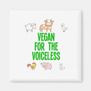 Íman Vegano pelos sem voz branco com animais engraçados