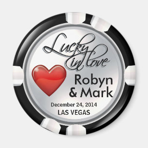 Íman Vegas afortunado no vermelho branco da